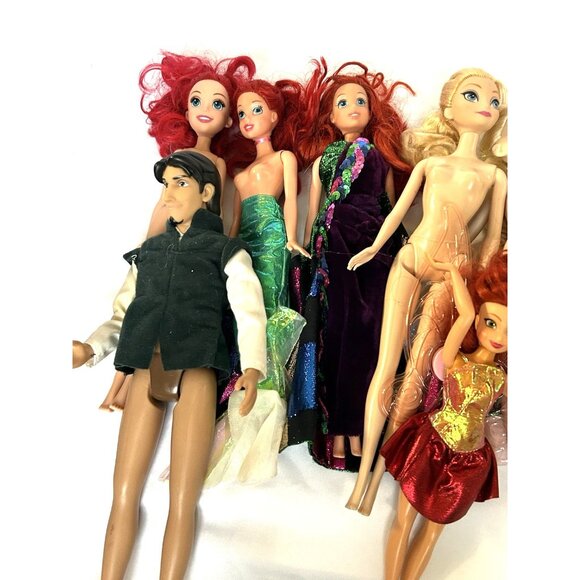 Disney Princess & Fairies Doll Lot 17 Ariel Merida Elsa Tinker Bell Rapunzel - Picture 5 of 11